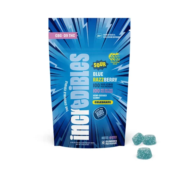 Sour Blue Razzberry THC Gummies